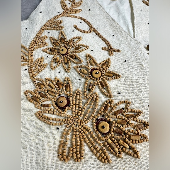 Vintage‎ Red Rover Beaded Western Vest Size Small Neutral Cream Tan - Picture 4 of 11